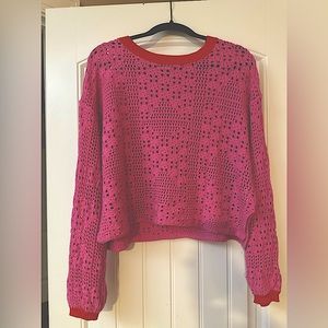 Free People pink and red sweater!